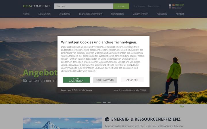 Screenshot of eca-concept.de