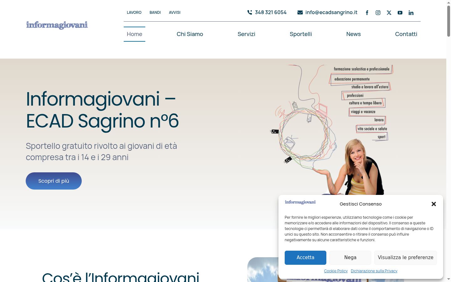 Captura de ecrã do banner de consentimento apresentado antes de qualquer interação