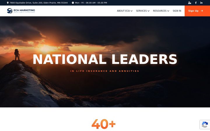 Screenshot of ecamarketing.com