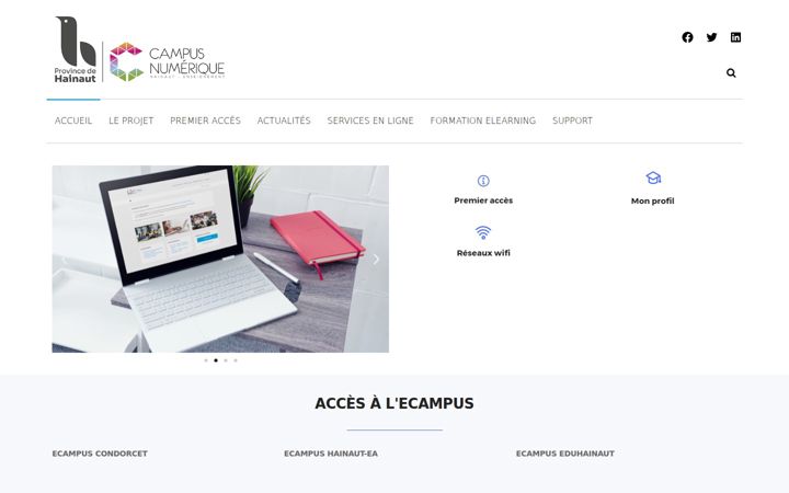 Snímek obrazovky ecampus-hainaut.be