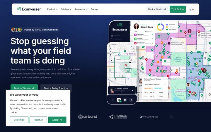 Screenshot of ecanvasser.com