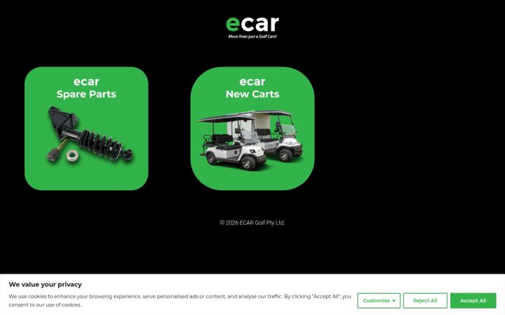 Screenshot van ecargolf.com.au