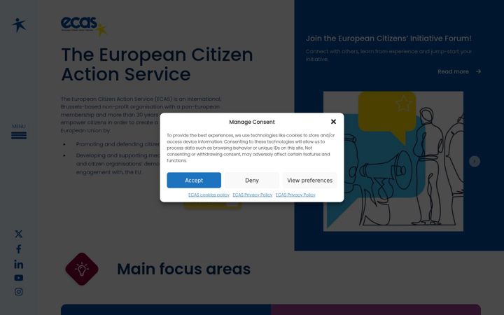 Screenshot of ecas.org