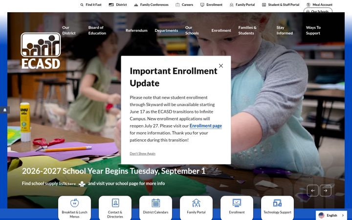 Screenshot of ecasd.us