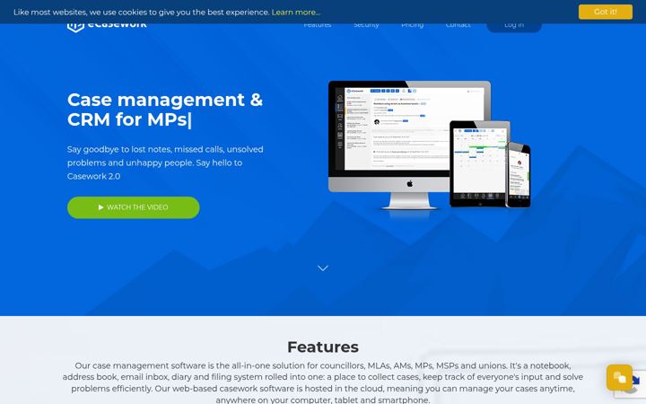 Screenshot of ecasework.com