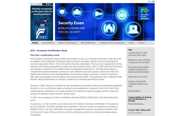 Screenshot of ecb-s.de