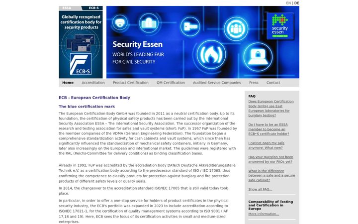 Screenshot of ecb-s.eu