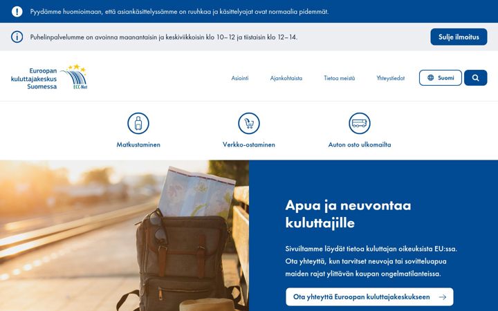 Skærmbillede af ecc.fi
