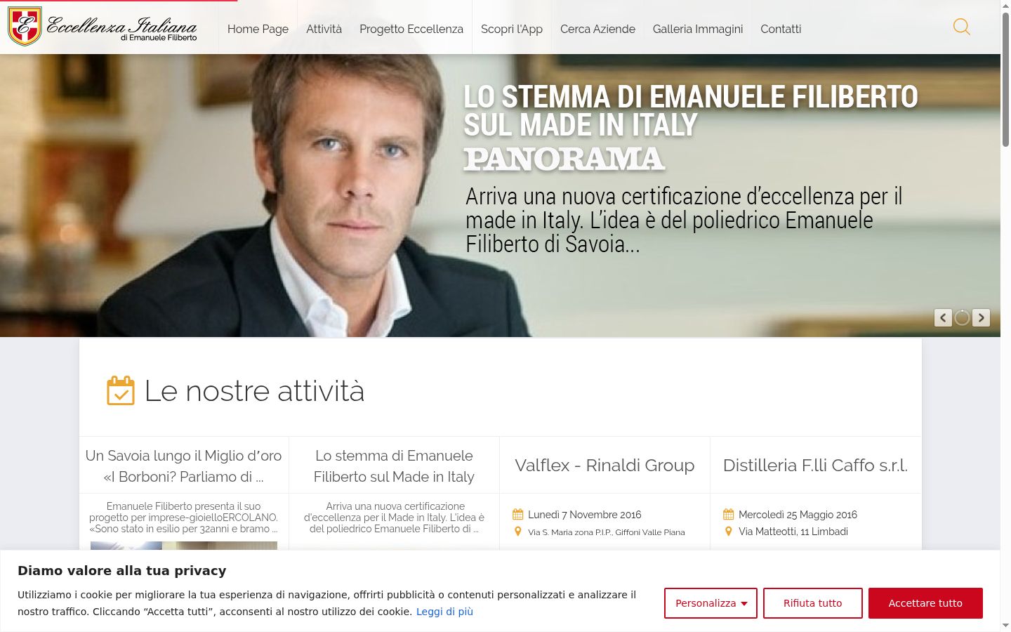 Screenshot del banner di consenso mostrato prima di qualsiasi interazione