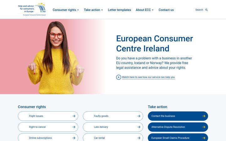 Skærmbillede af eccireland.ie