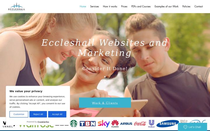 Screenshot of eccleshallwebsites.co.uk
