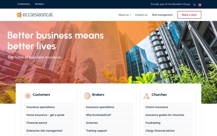 Screenshot of ecclesiastical.com