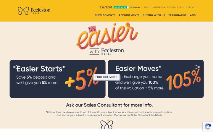Screenshot of ecclestonhomes.co.uk
