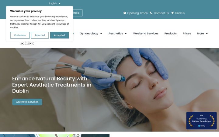 Skærmbillede af ecclinic.ie