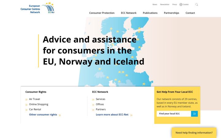 Screenshot of eccnet.eu