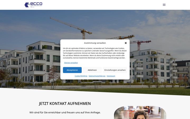 Snimka zaslona za ecco-verwaltung.de