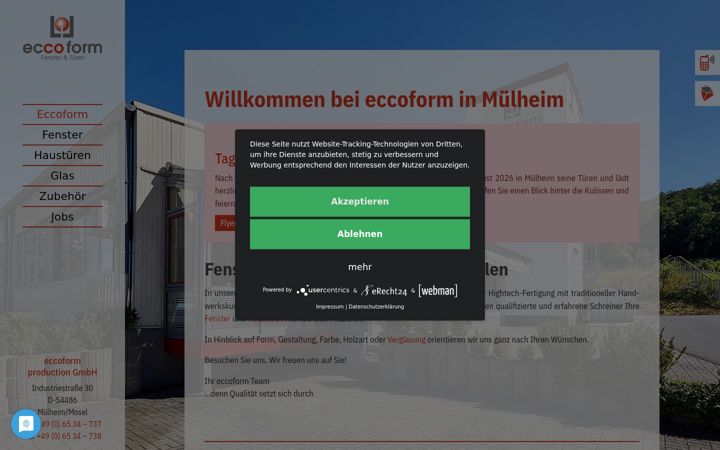 Snimka zaslona za eccoform.de