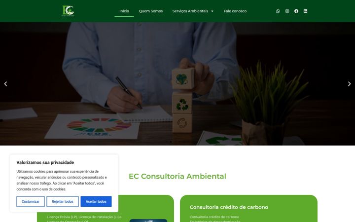 Screenshot of ecconsultoriaambiental.com.br