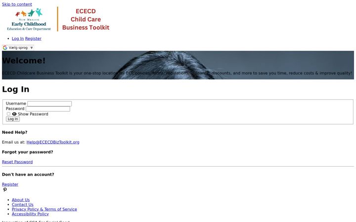 Screenshot of ececdbiztoolkit.org
