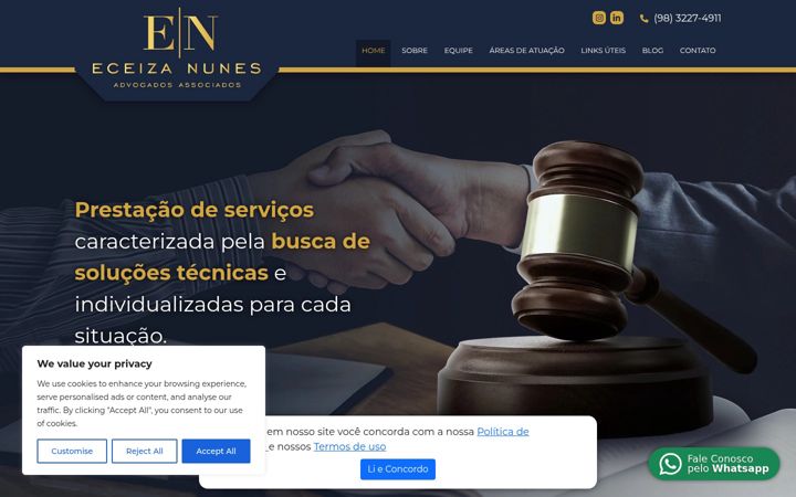 Skärmbild av eceizanunes.com.br
