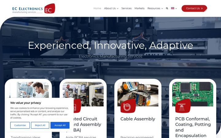 Screenshot of ecelectronics.com