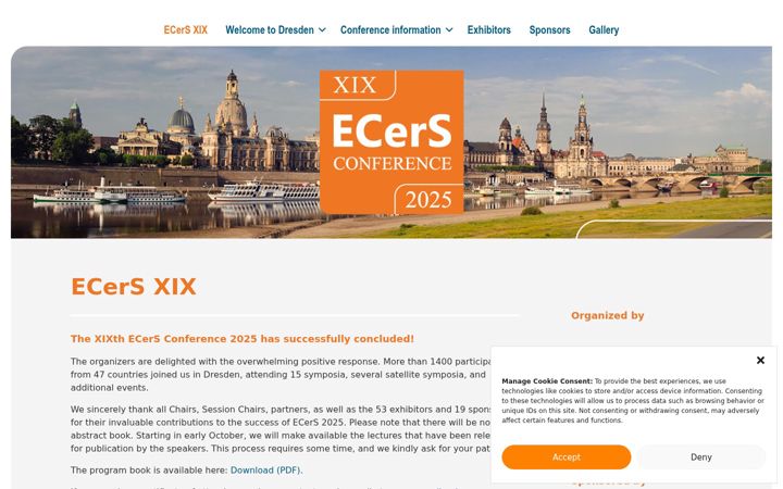 Screenshot di ecers2025.org