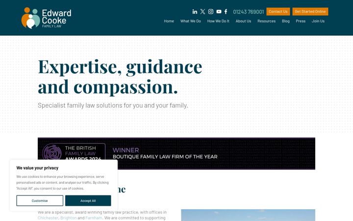 Screenshot of ecfamilylaw.co.uk
