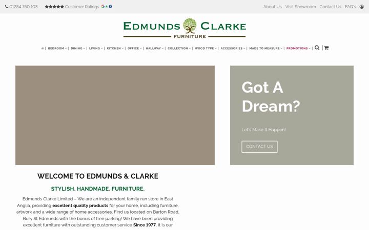 Screenshot of ecfurniture.co.uk
