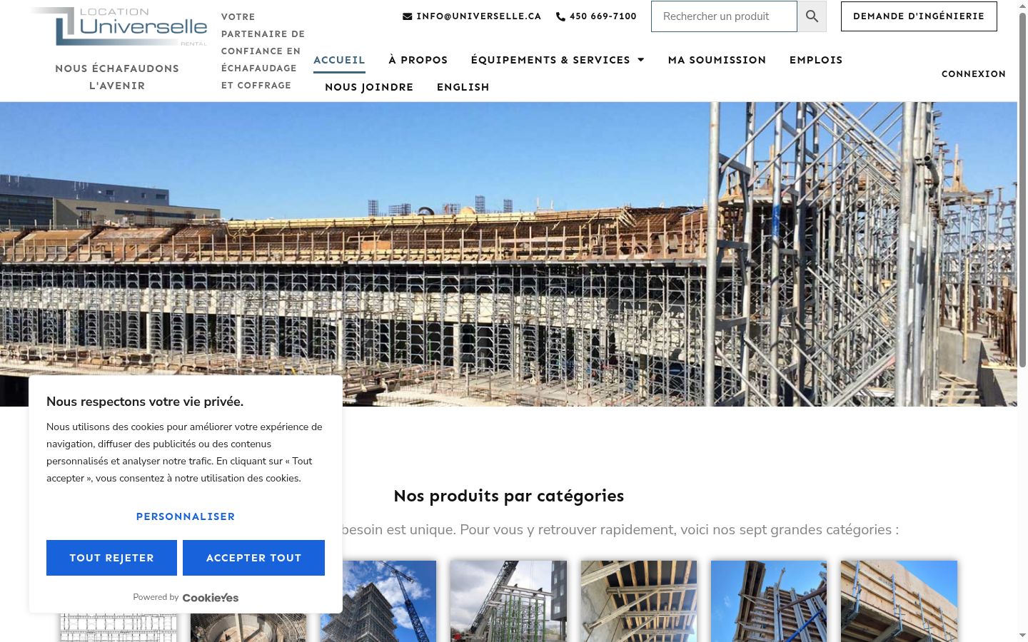 Captura de pantalla del banner de consentimiento mostrado antes de cualquier interacción
