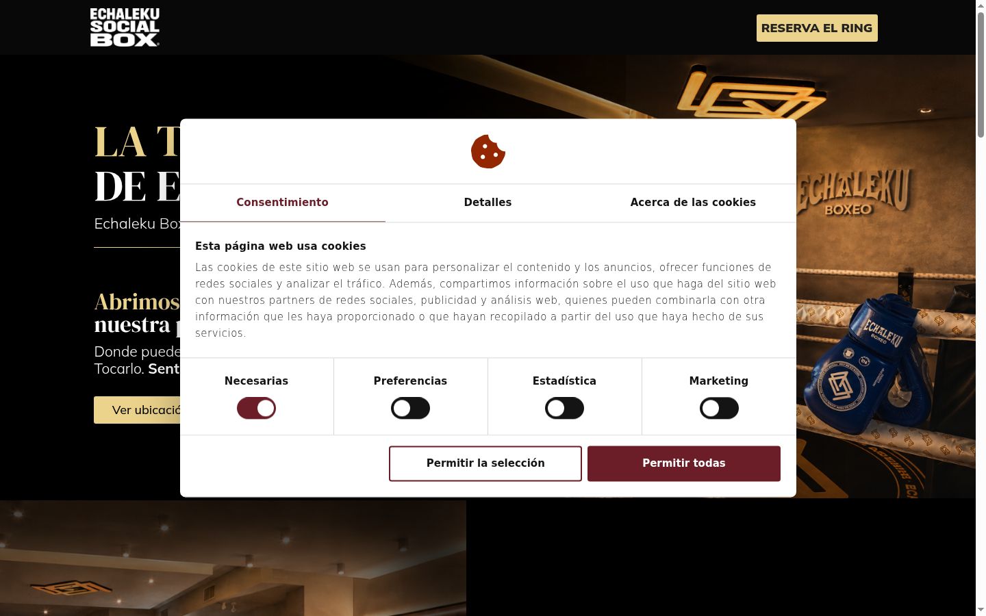 Sutikimo reklamjuostės, rodytos prieš bet kokią sąveiką, ekrano kopija