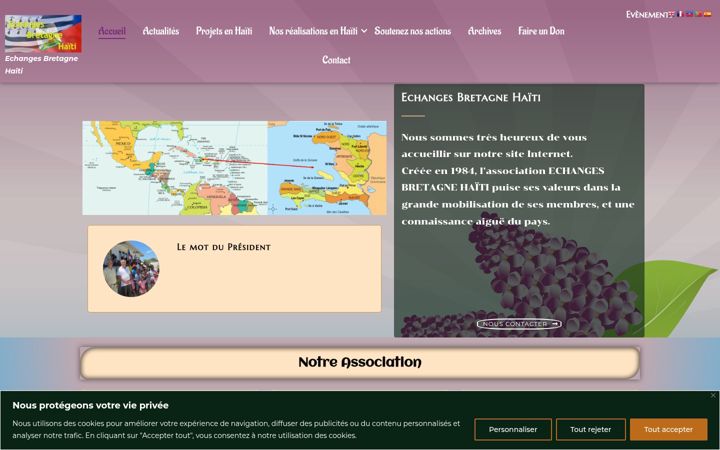 Snimka zaslona za echangesbretagnehaiti.fr