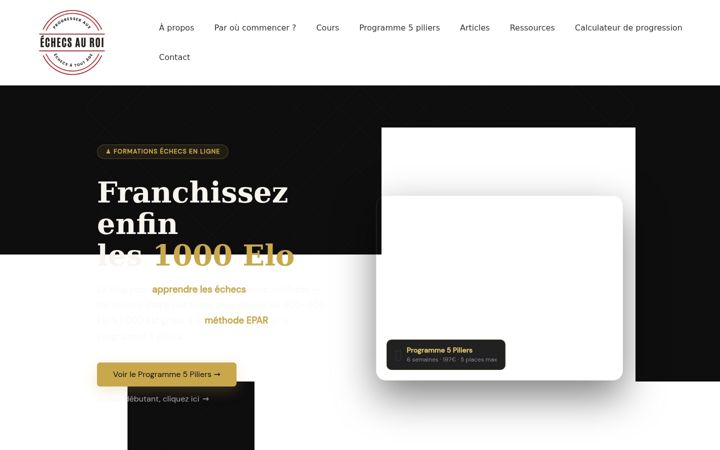 Screenshot of echecsauroi.fr