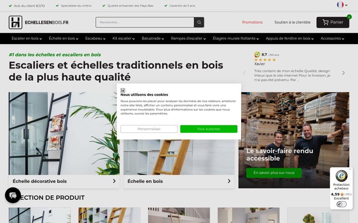 Screenshot of echellesenbois.fr