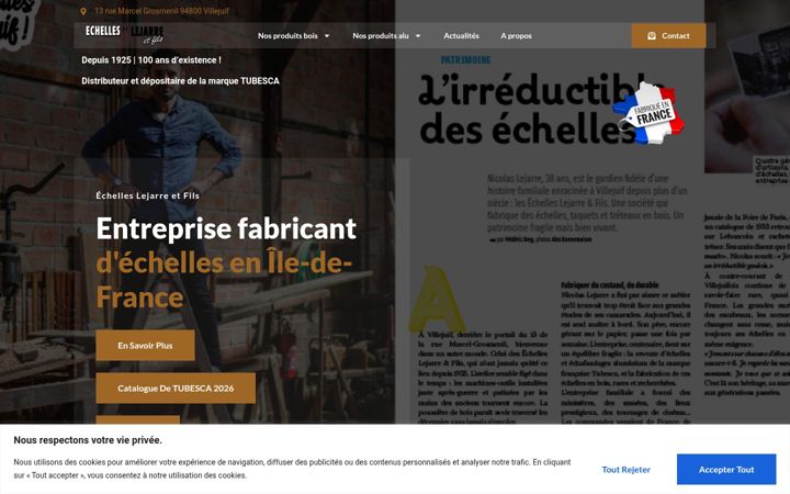 Screenshot of echelleslejarre.fr