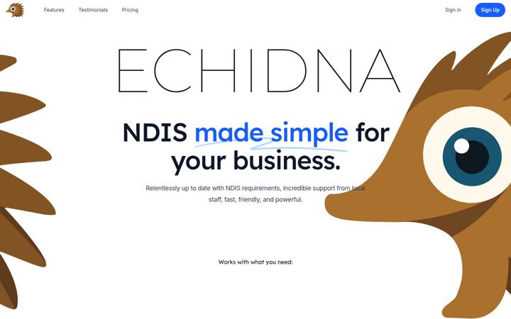 Screenshot of echidnaonline.com.au