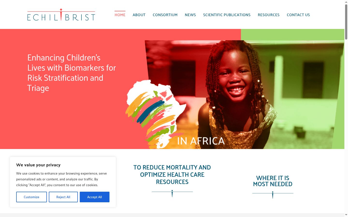 Screenshot of the consent banner shown before any interaction