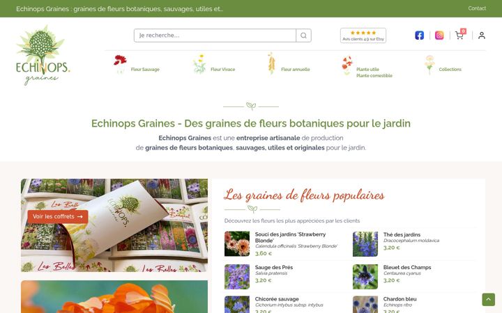 Screenshot of echinops-graines.com