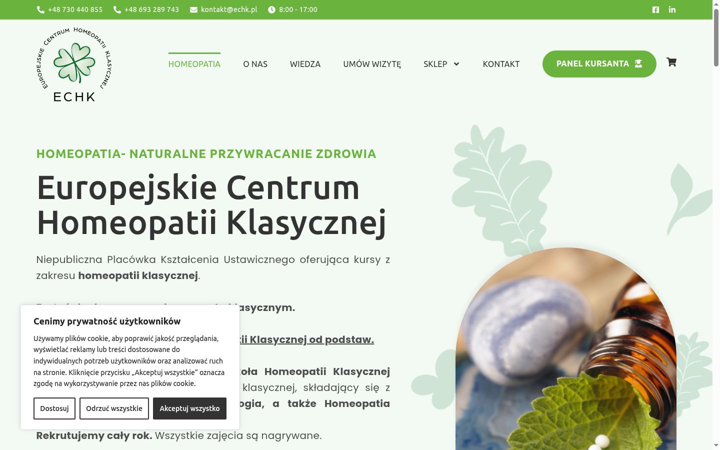 Captura de ecrã do banner de consentimento apresentado antes de qualquer interação