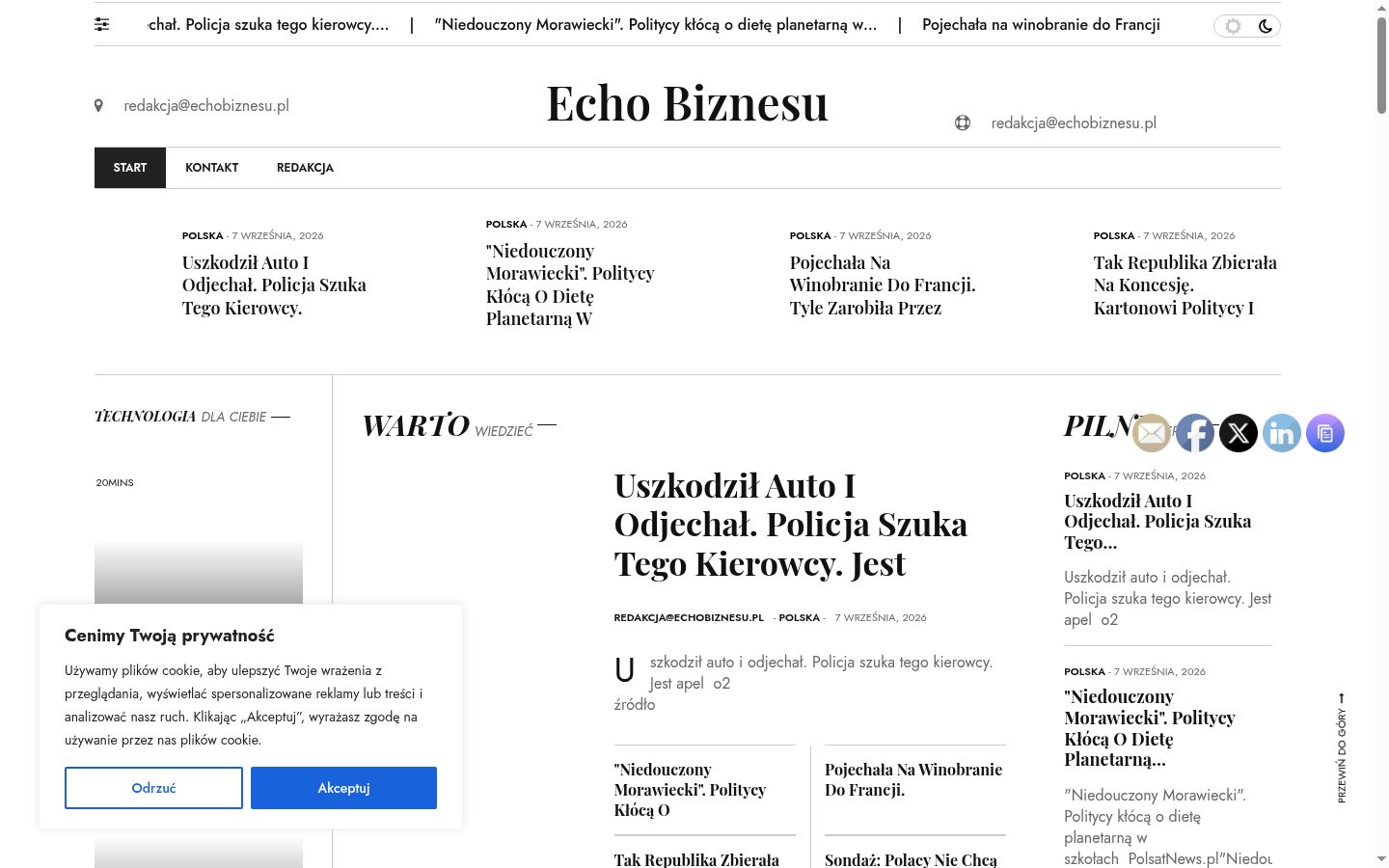 Snimka zaslona bannera za privolu prikazanog prije bilo kakve interakcije