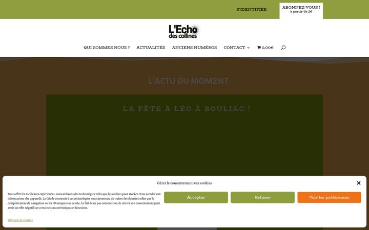 Posnetek zaslona echodescollines.fr