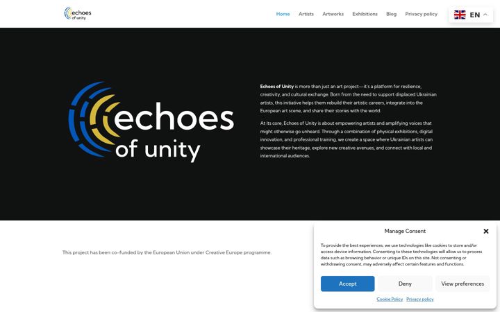 Screenshot of echoes-of-unity.eu