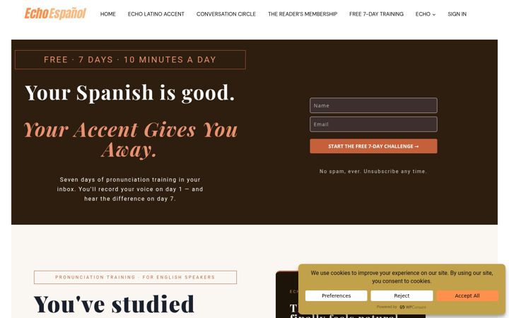 Screenshot of echoespanol.com