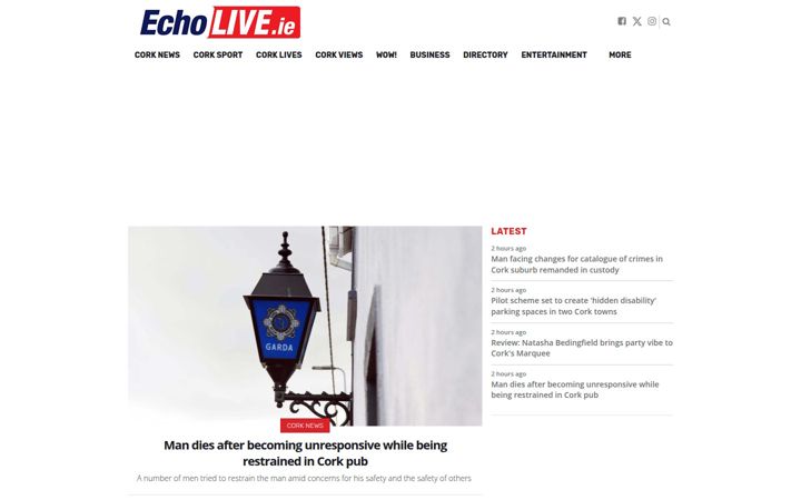 Screenshot of echolive.ie