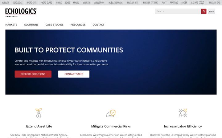 Screenshot of echologics.com