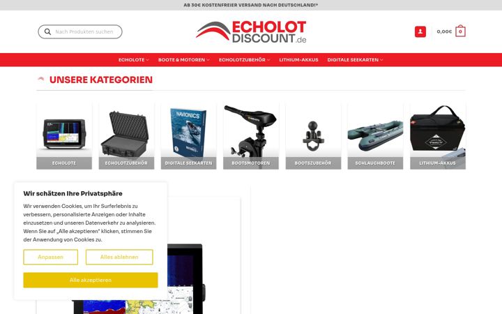 Screenshot of echolotdiscount.de