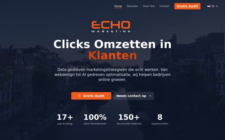 Screenshot of echomarketing.nl