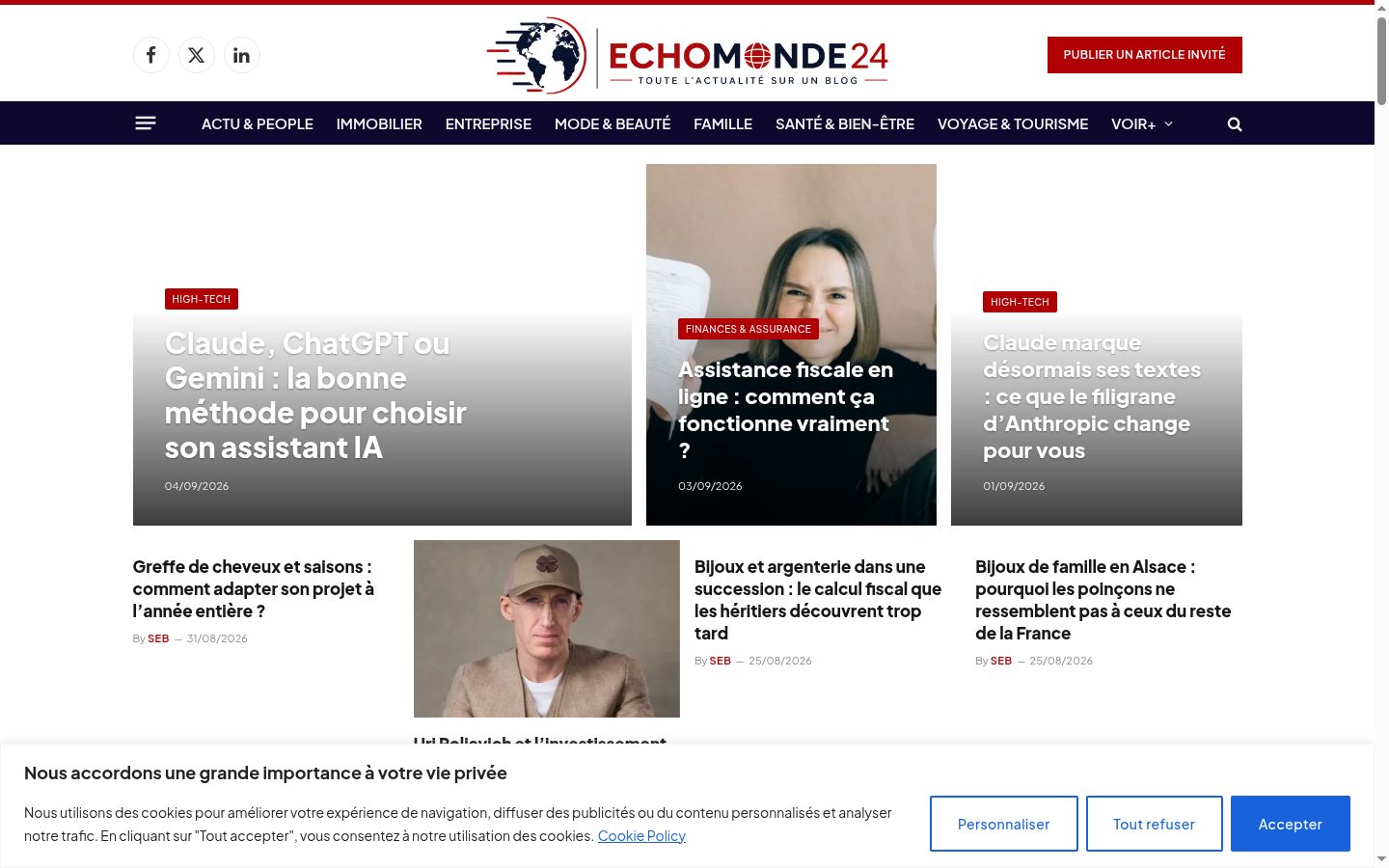 Screenshot des Einwilligungsbanners vor jeglicher Interaktion