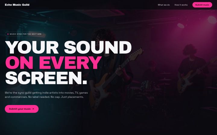 Screenshot of echomusicguild.com