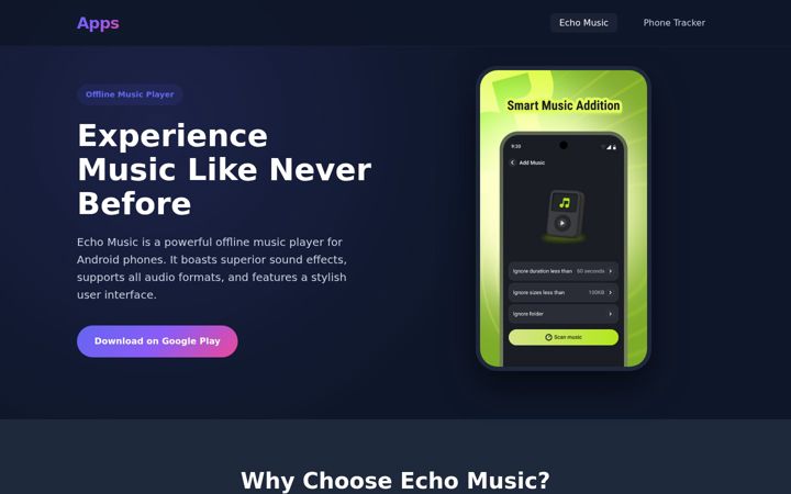 Екранна снимка на echomusicx.com