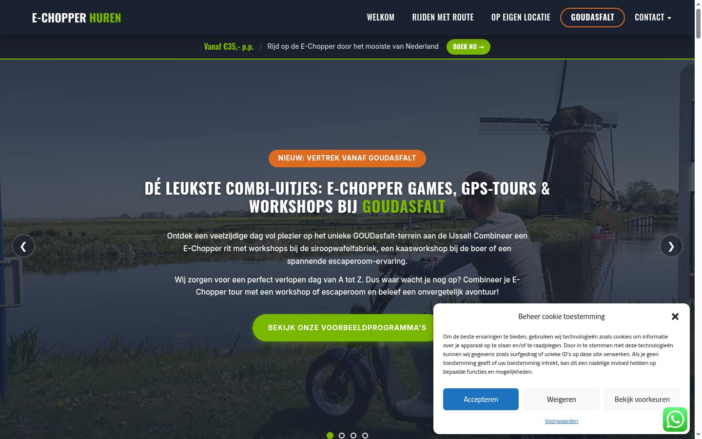 Screenshot des Einwilligungsbanners vor jeglicher Interaktion